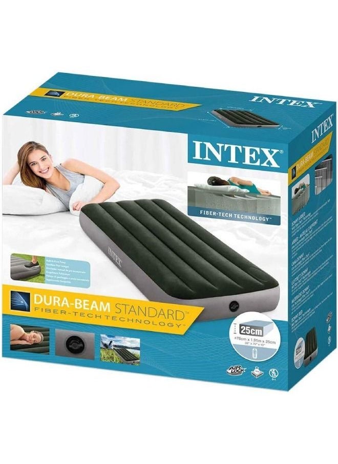 INTEX - سرير هوائي ديوان مزدوج من دورا-بيم مع مضخة قدم - Image 1