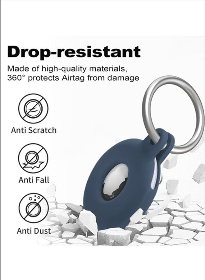 Airtag Stand Compatible with Air Tag, Airtags Sleeve with Keychain, Silicone Sleeve Keyring for Apple Air Tags Multi-coloured Airtag Accessories (Black + Blue 2-Pack) - Image 4