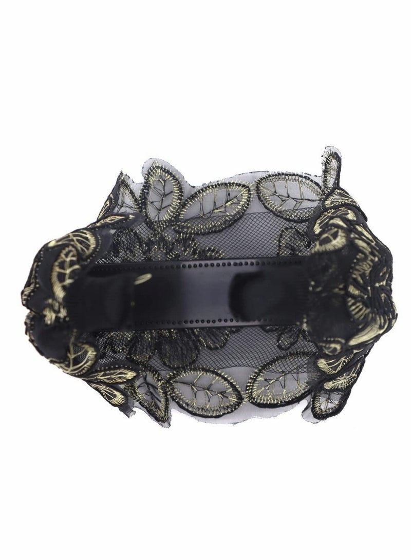 SOLARAE Elegant Wide Lace Headbands for Women - 5 Pcs Elastic Lace Hair Accessories with Teeth, Fashionable and Comfortable Headwear for All Occasions. - Image 3
