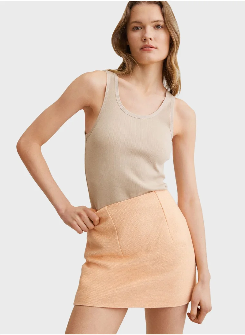 MANGO Pocket Detail Mini Skirt