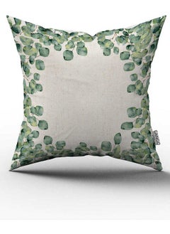Cango Home Green Cream Leaf Patterned Digital Printed Throw Pillow Cover CGH1102 