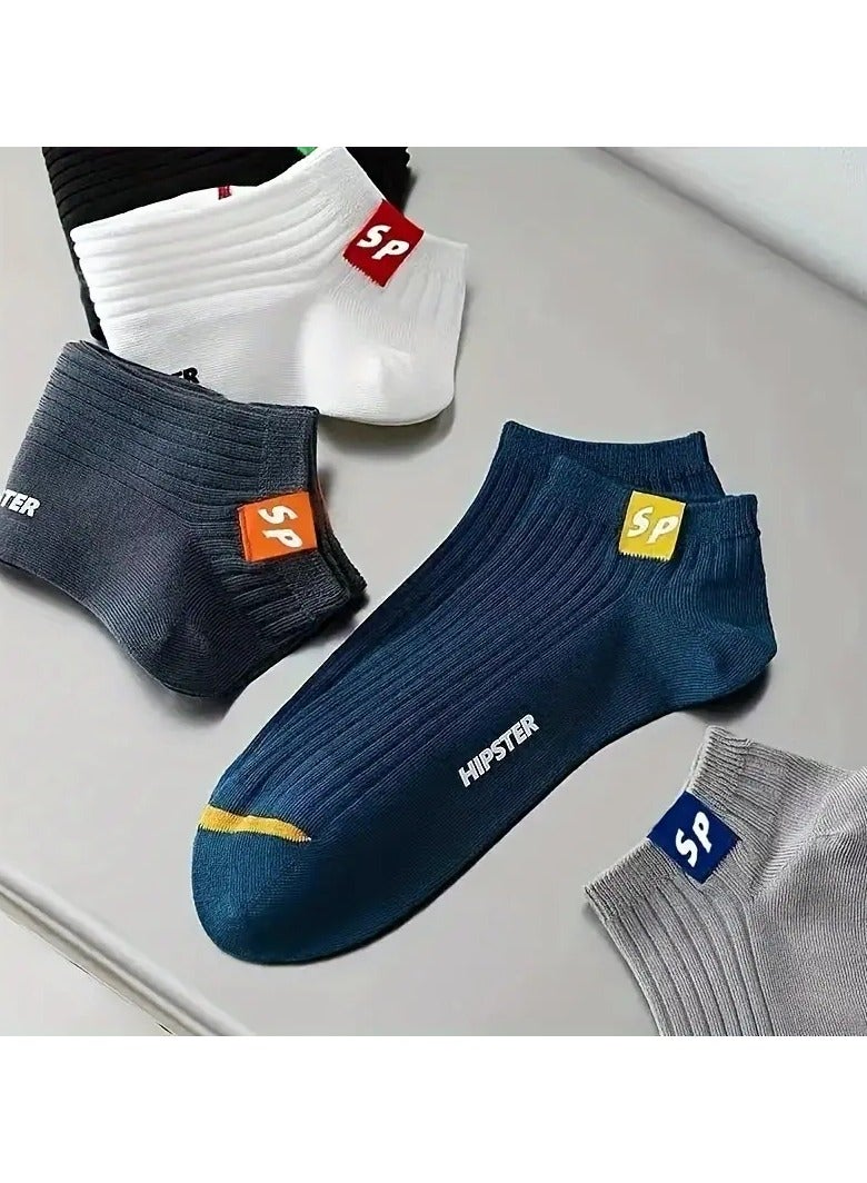 5 Pairs Of Men's Pure Breathable Casual Soft And Comfortable Socks, Summer No Show Socks - Image 2