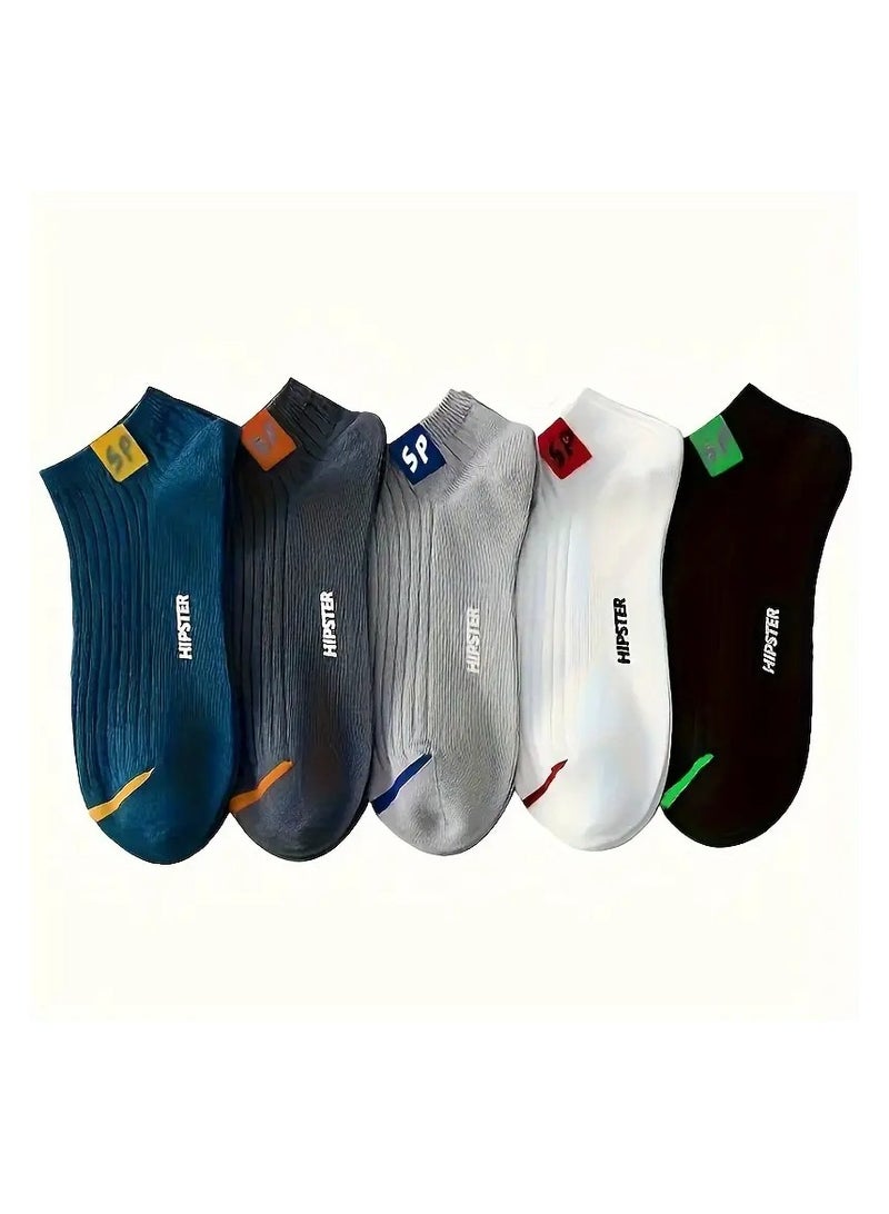 5 Pairs Of Men's Pure Breathable Casual Soft And Comfortable Socks, Summer No Show Socks - Image 1