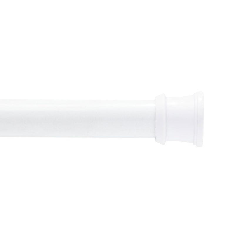 Kenney KN609C/10 Twist & Fit No Tools Camlock Tension Easy Install Shower Curtain Rod with Non-Slip, Non-Scratch Ends, 42-72" Adjustable Length, White, 1" Diameter Rust Resistant Steel Tube - Image 1