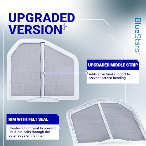 BlueStars [UPGRADED] BlueStars W10120998 Dryer Lint Screen Filter – Durable Stainless Steel – Compatible with Whirlpool, Kenmore, Maytag, Roper & Sears – Replaces W10049360 PS1491676 8066170 W10049370 AP3967919 - Image 4