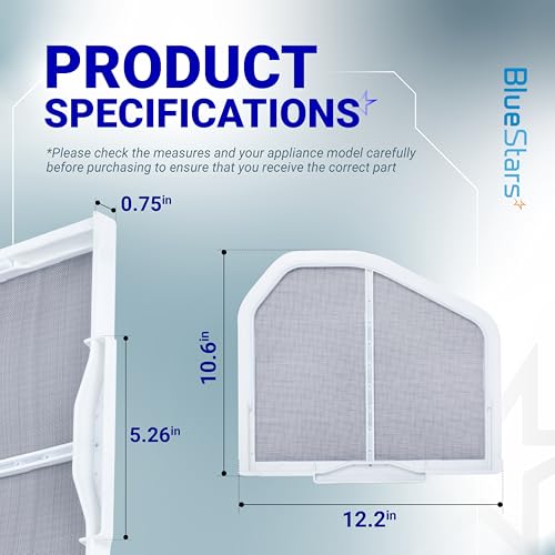 BlueStars [UPGRADED] BlueStars W10120998 Dryer Lint Screen Filter – Durable Stainless Steel – Compatible with Whirlpool, Kenmore, Maytag, Roper & Sears – Replaces W10049360 PS1491676 8066170 W10049370 AP3967919 - Image 3