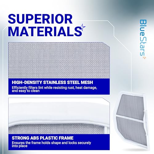 BlueStars [UPGRADED] BlueStars W10120998 Dryer Lint Screen Filter – Durable Stainless Steel – Compatible with Whirlpool, Kenmore, Maytag, Roper & Sears – Replaces W10049360 PS1491676 8066170 W10049370 AP3967919 - Image 5