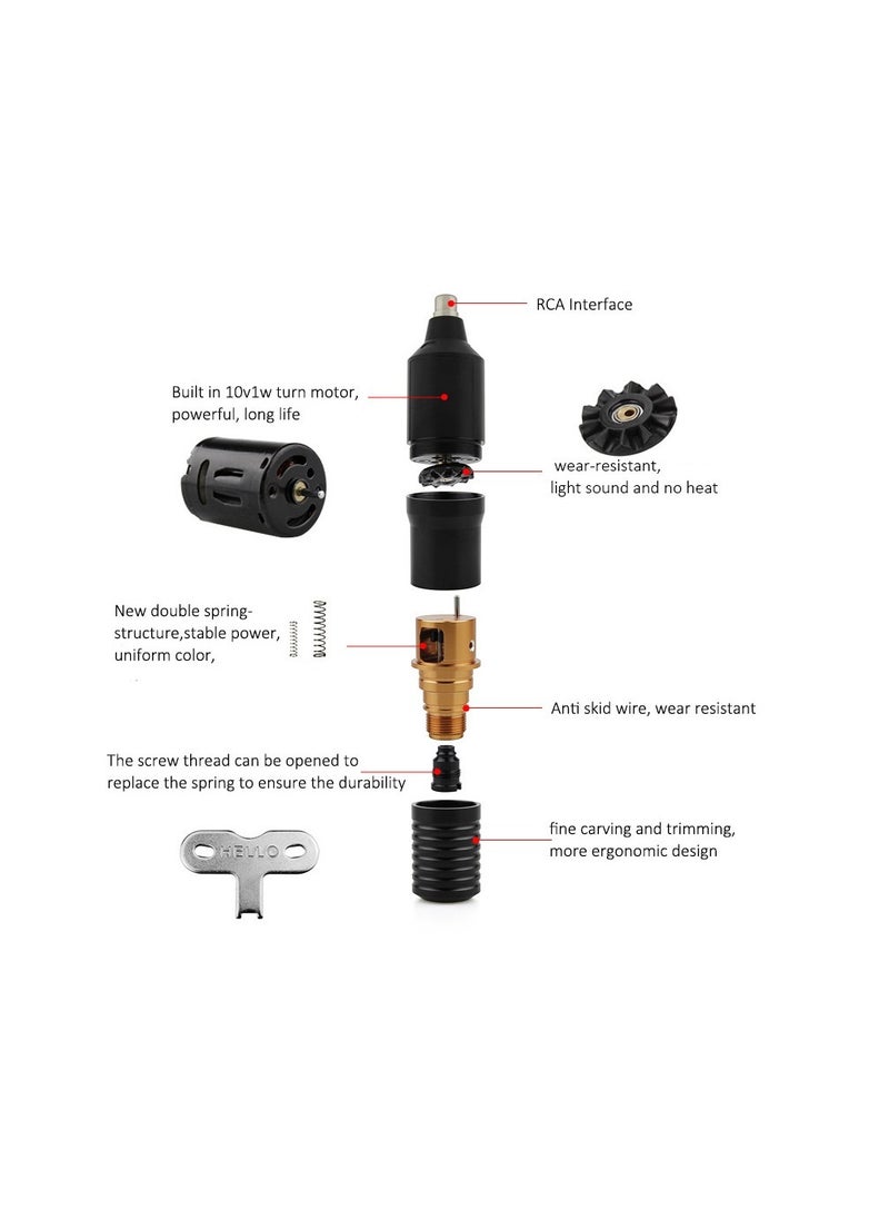 Generic - 1-Set Tattoo Kit,Tattoo Pen Rotary Tattoo Machine Tattoo Set with Tattoo Needles Bandage and Gloves and Tattoo Inks,Tattoo Pen Colour Black - Image 1