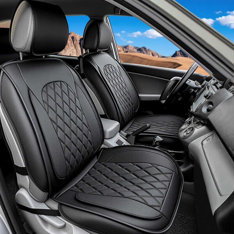 LINGVIDO Car Seat Covers Set Premium Nappa Leather for Front Seats 2 Seats Durable Comfortable Easy to Install Fits Most Cars Sedans SUVs Ideal for Commuters Families Road Trips