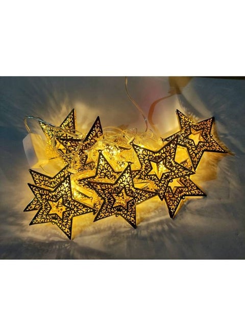 16 LED Copper Star Shape Lights (Warm White)