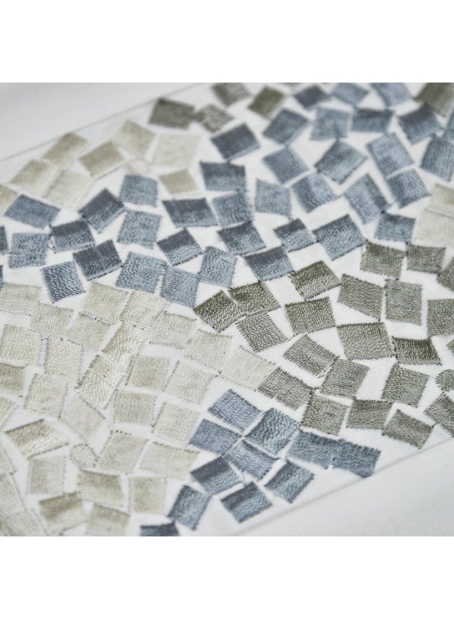 GOLD MANTIS Embroidered Shower Curtain, 72x72 Inch, 100% Polyester, Wrinkle-Free, Quick-Dry Fabric with Reinforced Buttonholes, Multiple Color & Pattern Options (Embroidered Floral & Natural Motifs) - Image 4