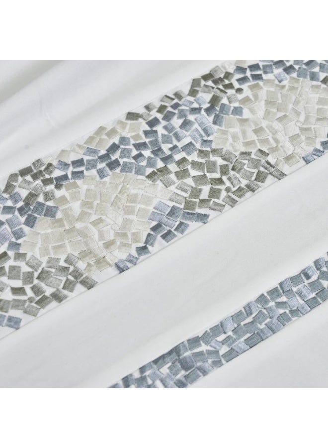 GOLD MANTIS Embroidered Shower Curtain, 72x72 Inch, 100% Polyester, Wrinkle-Free, Quick-Dry Fabric with Reinforced Buttonholes, Multiple Color & Pattern Options (Embroidered Floral & Natural Motifs) - Image 5