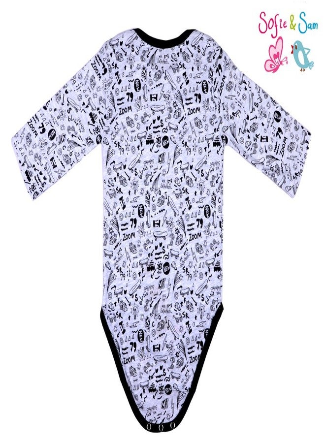 Sofie & Sam London, Baby Bodysuit Romper Onesie Full Sleeves Premium Cotton for 6 to 9 Months, Funcky - Image 3
