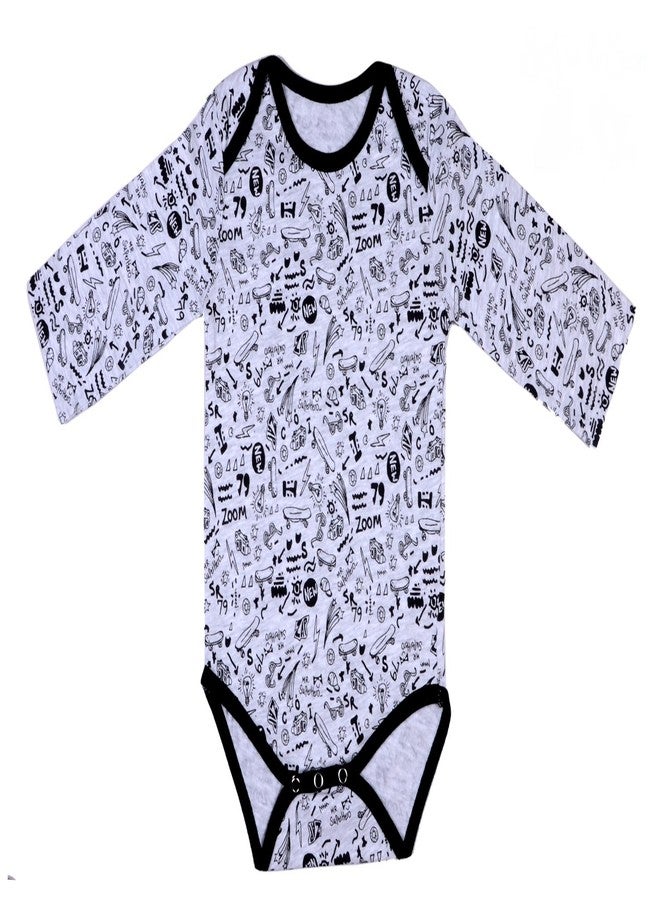Sofie & Sam London, Baby Bodysuit Romper Onesie Full Sleeves Premium Cotton for 6 to 9 Months, Funcky - Image 1