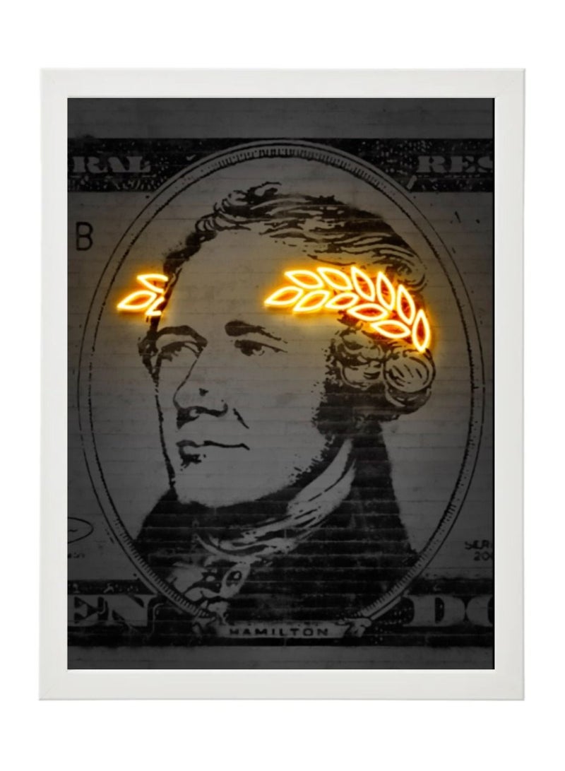 Boomah Accessories Hamilton Alexander art 10 dollars Neon Poster with Frame 30x40cm
