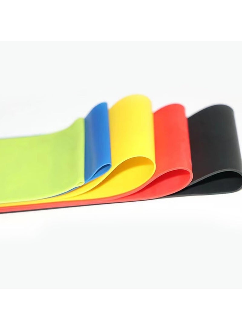general Resistance Loop Bands Exercise bands Set of 5 Rubber Latex Anti-Slip Resistance Band for Workout Stretching Physical Therapy Yoga with carrying Bag  - Image 1