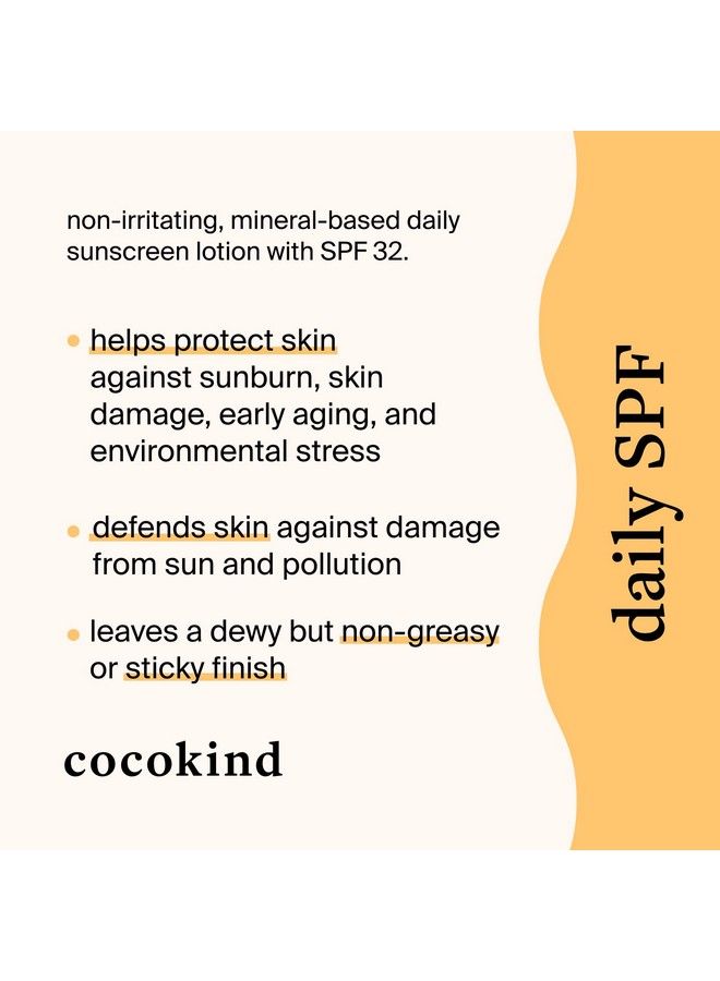 Cocokind Daily Spf Face Sunscreen Mineral Sunscreen With Zinc Oxide Unscented Reef Safe Sunscreen With Spf 32 Protection - Image 3