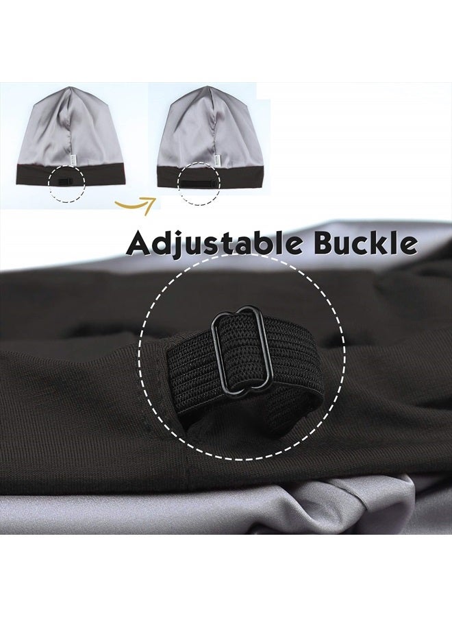 FocusCare Black Slouchy Beanie Headwear Lightweight Bamboo Satin Night Sleep Turban Satin Caps for Natural Hair - Image 2