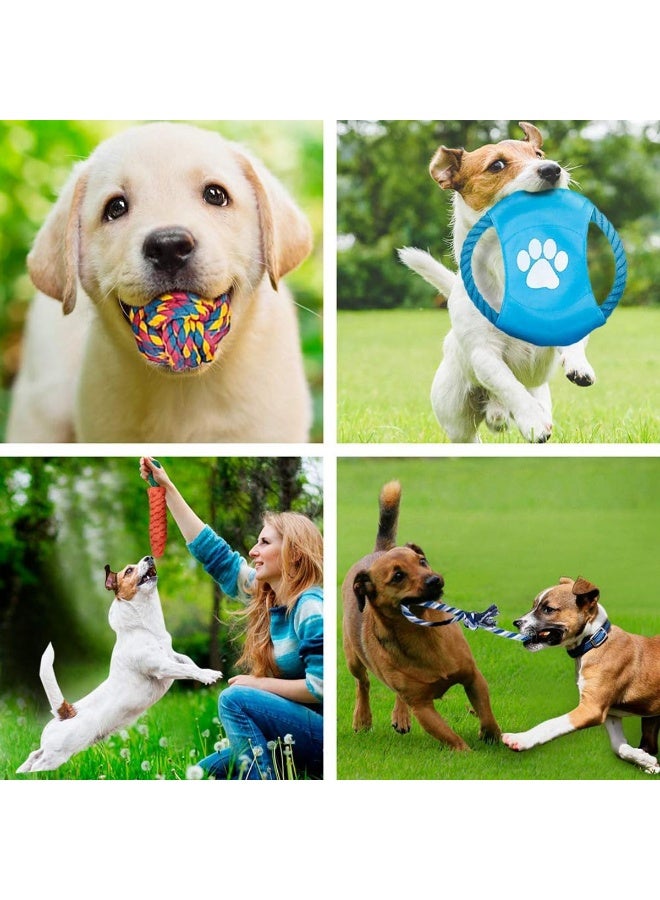 ECVV 10 قطع ألعاب للكلاب للمضغ العدواني، ألعاب كلاب لطيفة تصدر صوت، ألعاب حبل متينة للكلاب، كرة مكافآت، ألعاب مضغ غير سامة لجرو التسنين - Image 4