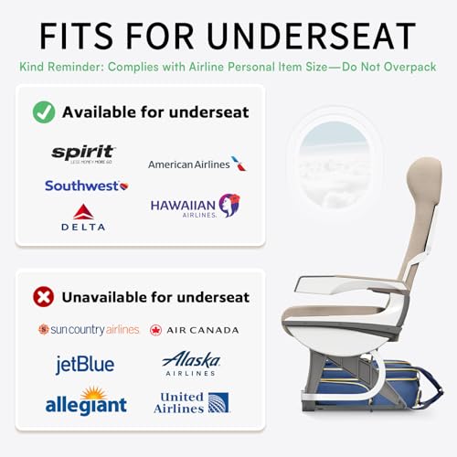Arcoyard Underseat Carry On Luggage with Wheels, Travel Airline Approved Personal Item Bag, Multiple Compartments Carry-On with Leather Handle, Lightweight Rolling Suitcase for Women, Denim Blue, L - Image 3