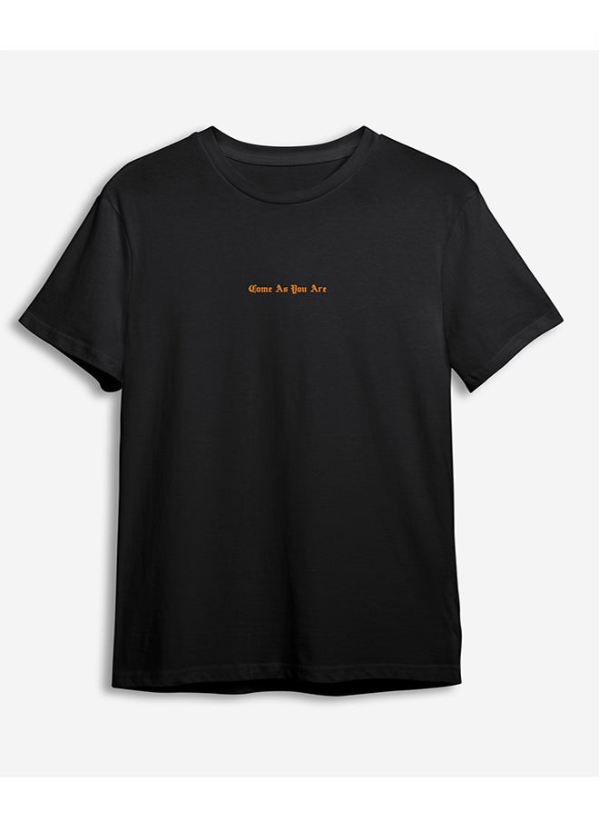 trendyol - Black Text Printed Regular Cut T-shirt TMNSS24TS00226 - Image 1