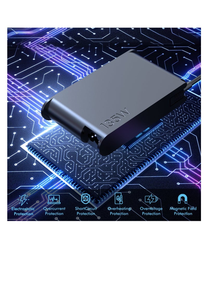 Terabyte 135W 20V 6.75A Laptop Notebook Power Adapter For Lenovo Big Square USB, Plug:AU Plug - Image 5