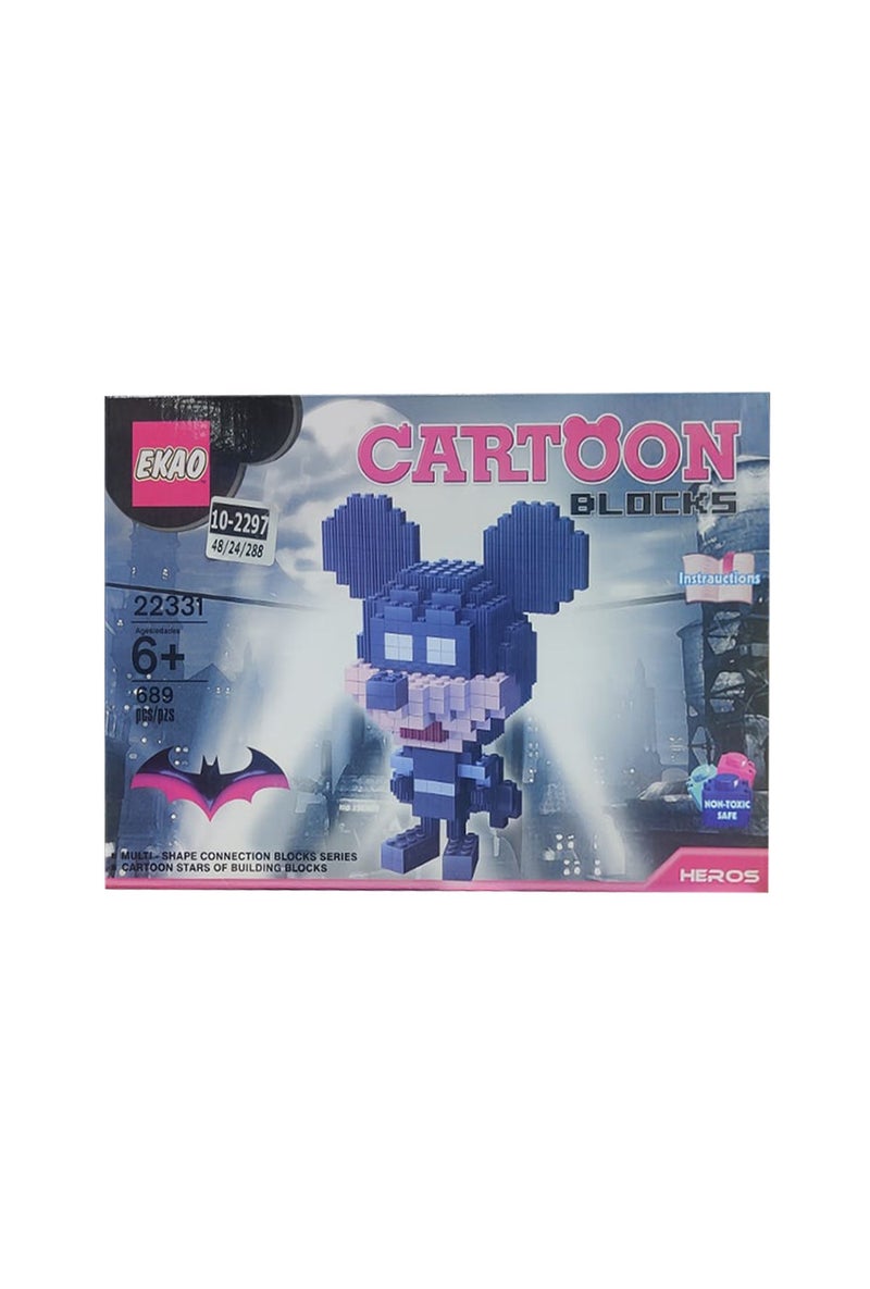 EKAO Blue Mickey Mouse Cartoon Blocks 689 PCS Set