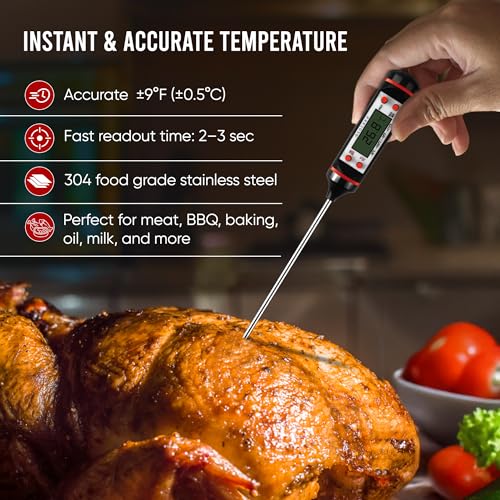 SOLARA Digital LCD Cooking Food Thermometer, Kitchen thermometer For Cooking, Milk,BBQ and Oil Thermometer Temperature Test Pen, Instant Read, Auto Turnoff - Image 3