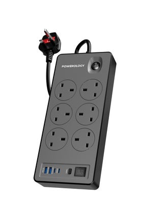 Black - 6AC Power Strip - 2990W