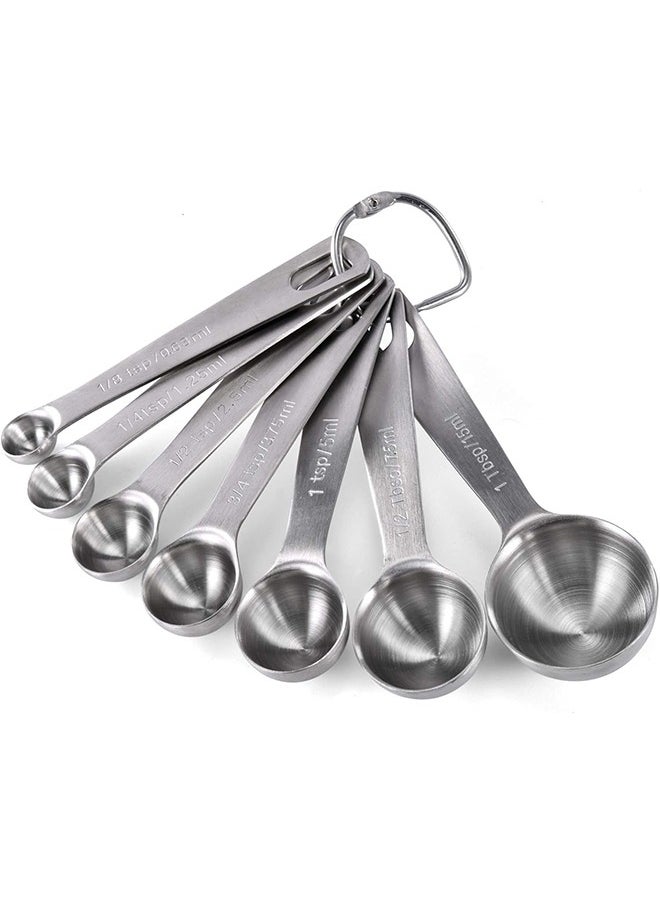 Arabest 18/8 Stainless Steel Measuring Spoons, Metal Measure Spoon Set of 7 Piece - 1/8 TSP, 1/4 TSP, 1/2 TSP, 3/4 TSP, 1 TSP, 1/2 tbsp & 1 tbsp Dry and Liquid Ingredients, for Cooking Baking  - Image 1
