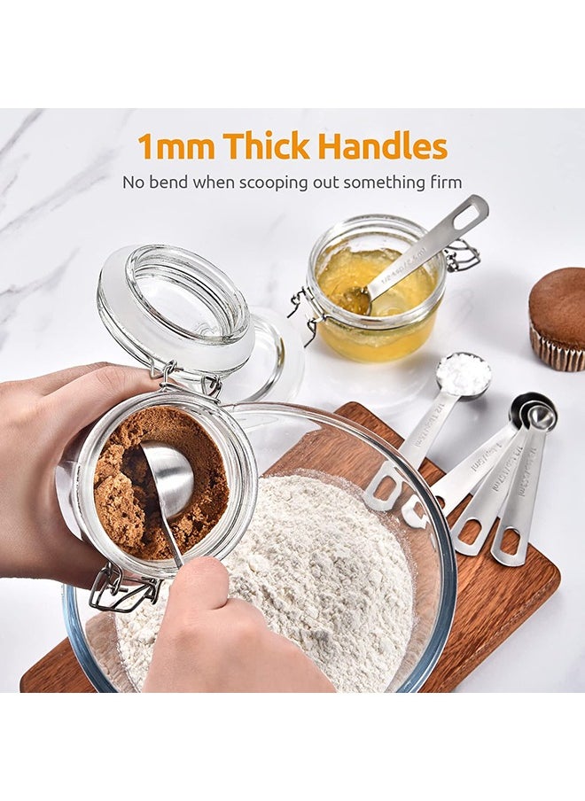 Arabest 18/8 Stainless Steel Measuring Spoons, Metal Measure Spoon Set of 7 Piece - 1/8 TSP, 1/4 TSP, 1/2 TSP, 3/4 TSP, 1 TSP, 1/2 tbsp & 1 tbsp Dry and Liquid Ingredients, for Cooking Baking  - Image 5