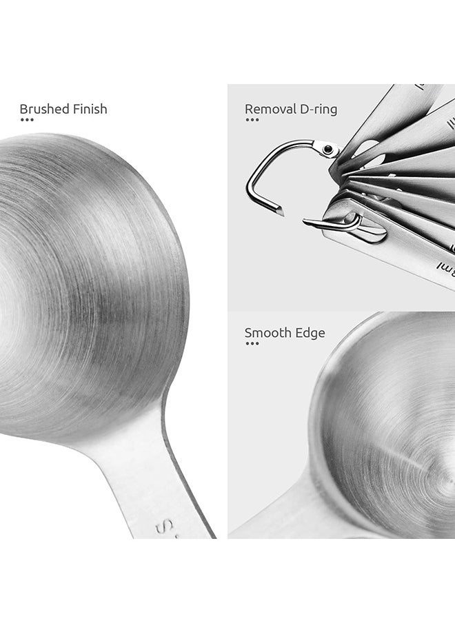 Arabest - 18/8 Stainless Steel Measuring Spoons, Metal Measure Spoon Set of 7 Piece - 1/8 TSP, 1/4 TSP, 1/2 TSP, 3/4 TSP, 1 TSP, 1/2 tbsp & 1 tbsp Dry and Liquid Ingredients, for Cooking Baking - Image 1
