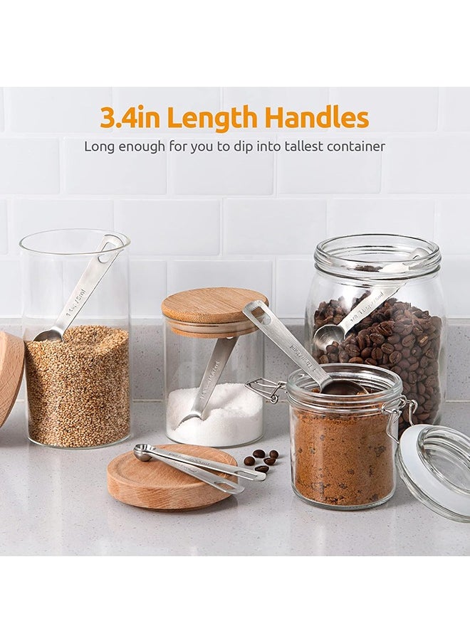Arabest - 18/8 Stainless Steel Measuring Spoons, Metal Measure Spoon Set of 7 Piece - 1/8 TSP, 1/4 TSP, 1/2 TSP, 3/4 TSP, 1 TSP, 1/2 tbsp & 1 tbsp Dry and Liquid Ingredients, for Cooking Baking - Image 1