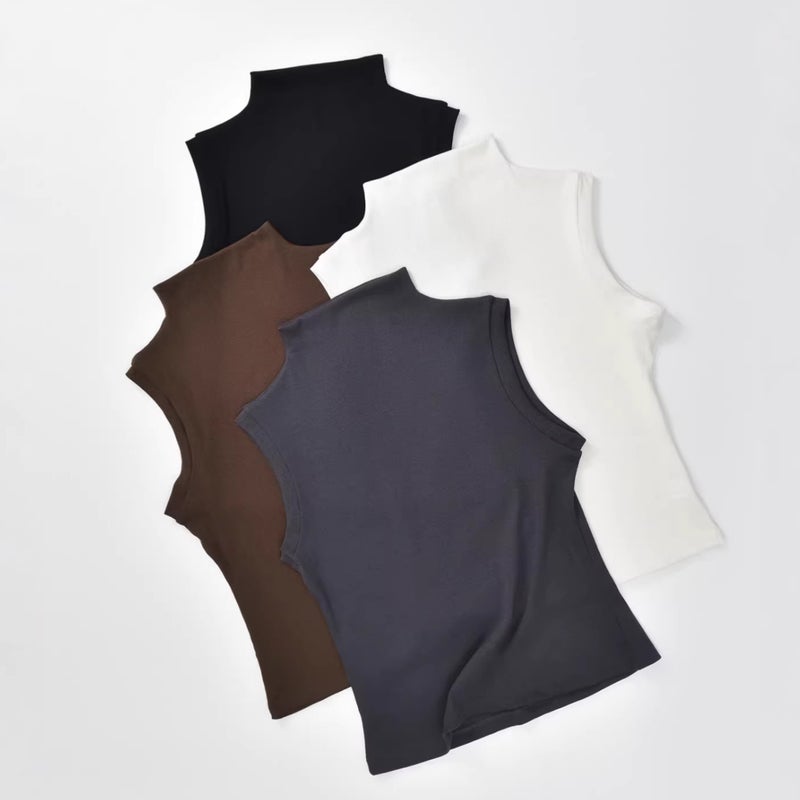 Women's Sleeveless Stretch Slim-Fit Ribbed Camisole Top - Image 2