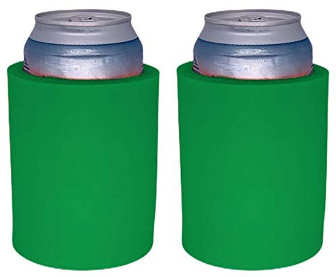 Blank Thick Foam Old School Can Cooler (2 Pack, Kelly Green)