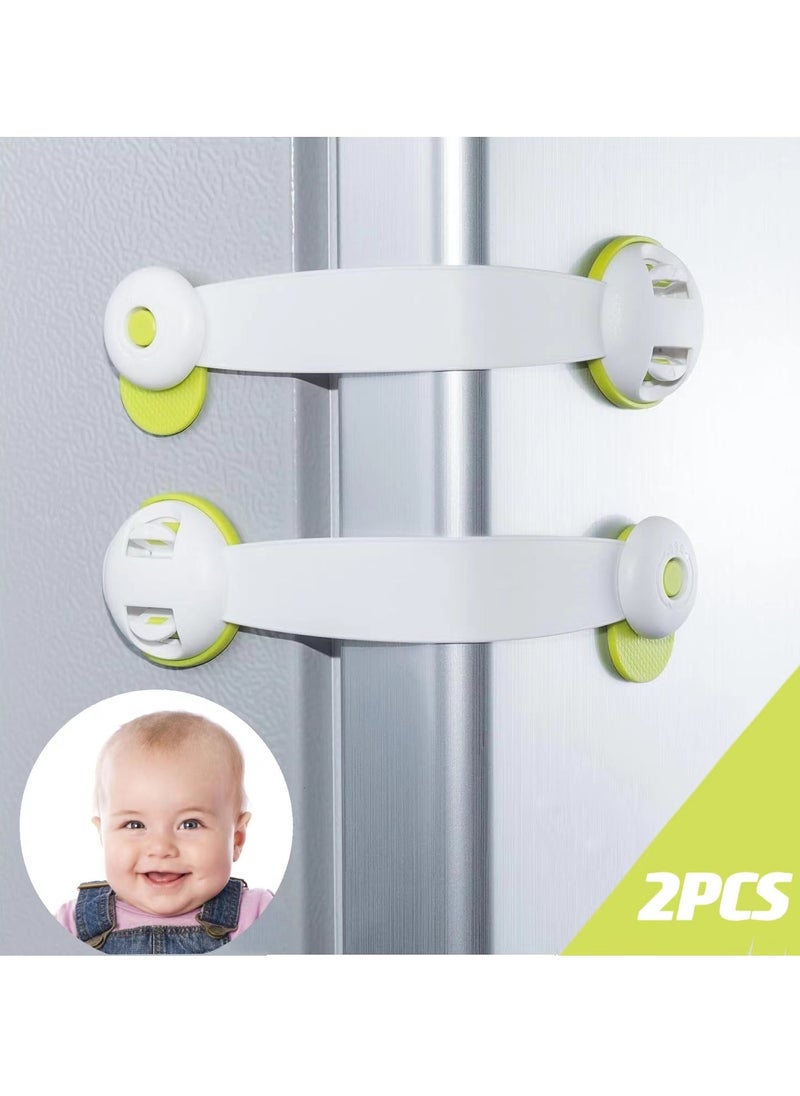 Generic 2 Pack Refrigerator Door Lock, Mini Fridge Lock Child Safety, Child Proof Cabinet Locks, Fits Perfectly for Locking Cabinets, Sliding Door, Drawers, Toilet Seat, Freezer, Closet Seat, Window, Oven  - Image 1