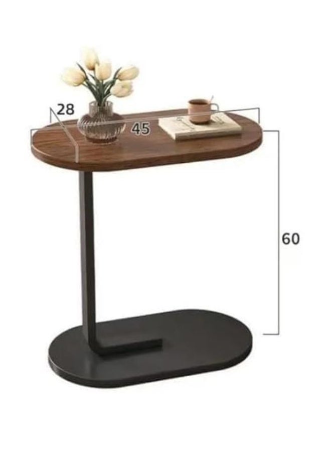 C-shaped side table – stylish oval top – slides easily under sofas or beds – perfect for coffee, laptops, and books – sleek, modern, and lightweight design. - Image 4
