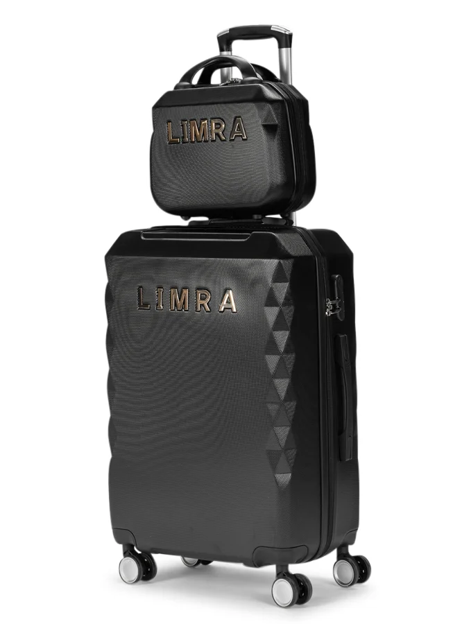 Limra Travel Luggage Set with 4 Spinner Wheels - 4-Piece Set (28, 24, 20, 12 Inches), Durable ABS Material, Color Black