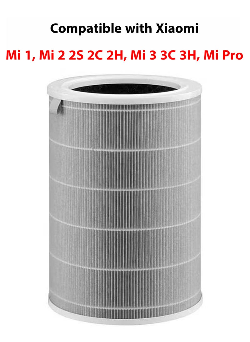 Compatible with Xiaomi Air Purifier HEPA Filter  M8R-FLH, Compatible with Xiaomi Mi 1, Mi 2 2S 2C 2H, Mi 3 3C 3H, Mi Pro Air Filter, 3-Layer Filtration with H13 True HEPA Pre-Filter and Activated Carbon - Image 1