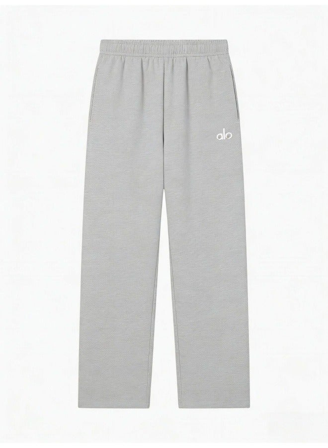 Alo Yoga Mid-Rise Straight-Leg Sweatpants - Relaxed Fit Cotton Casual Athletic Pants for Men/Women - Image 1