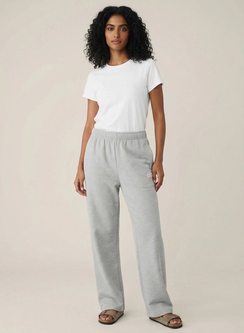 Alo Yoga Mid-Rise Straight-Leg Sweatpants - Relaxed Fit Cotton Casual Athletic Pants for Men/Women - Image 2