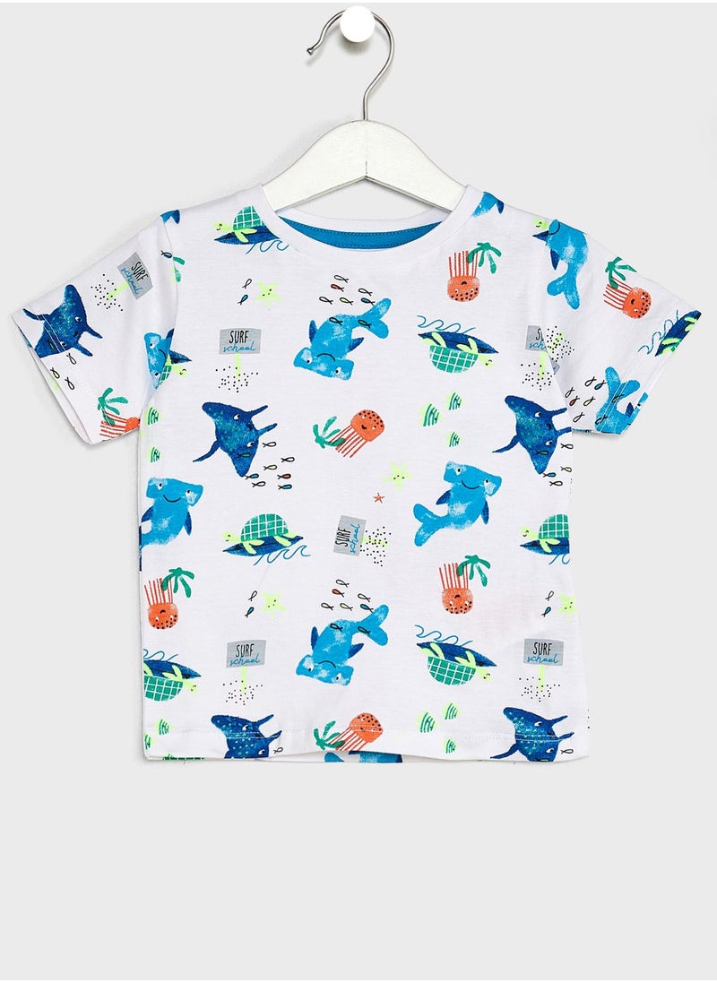 MINOTI - Infant Graphic T-Shirt & Shorts Set - Image 1