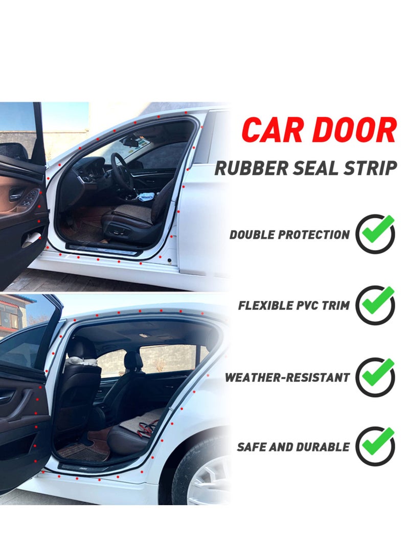 SYOSI Rubber Door Weather Stripping, B Shape Door Weather Stripping Door Seal Strip, Self Adhesive Rubber Car Door Seal, Universal Self Adhesive Auto Rubber Weather Draft Seal Strip - Image 3