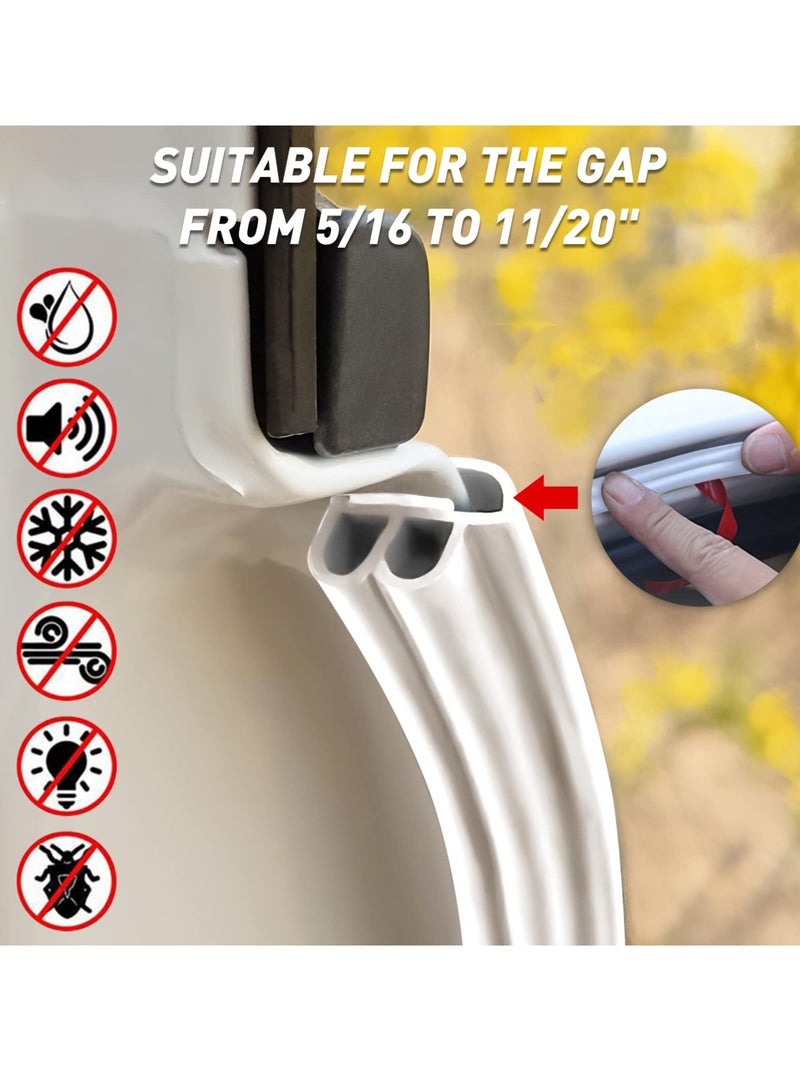 SYOSI Rubber Door Weather Stripping, B Shape Door Weather Stripping Door Seal Strip, Self Adhesive Rubber Car Door Seal, Universal Self Adhesive Auto Rubber Weather Draft Seal Strip - Image 5