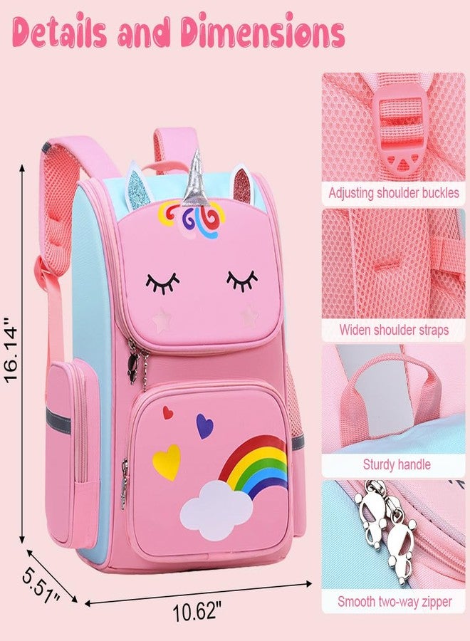 Fancyku® School Bags for Kids, Unicorn Backpack for Girls, Stylish Durable Waterproof School Backpack for Kids' Birthday Gift, (06 To 12 Years) - Pink - Image 2