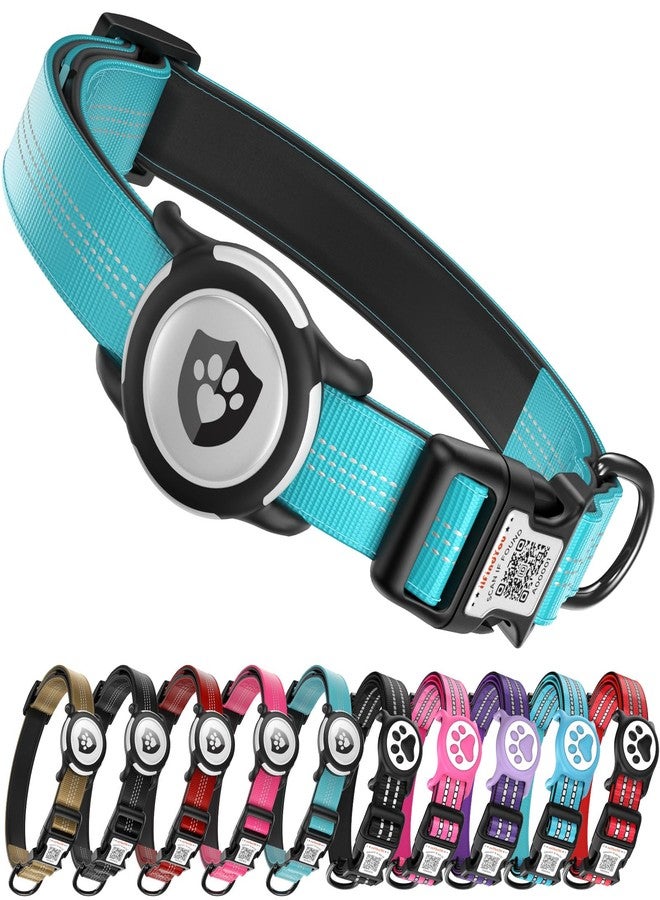 طوق عاكس للكلاب من ilFindYou مع حامل AirTag للجراء، مصنوع من النايلون الناعم، أزرق، مقاس XS - Image 1