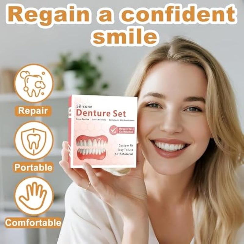 Arabest Moldable False Teeth, Veneers Teeth for Women and Men, Upper and Lower Matching Set Tooth Repair Kit, Fix Your Smile at Home Within Minutes, 1PCS-Q - Image 4