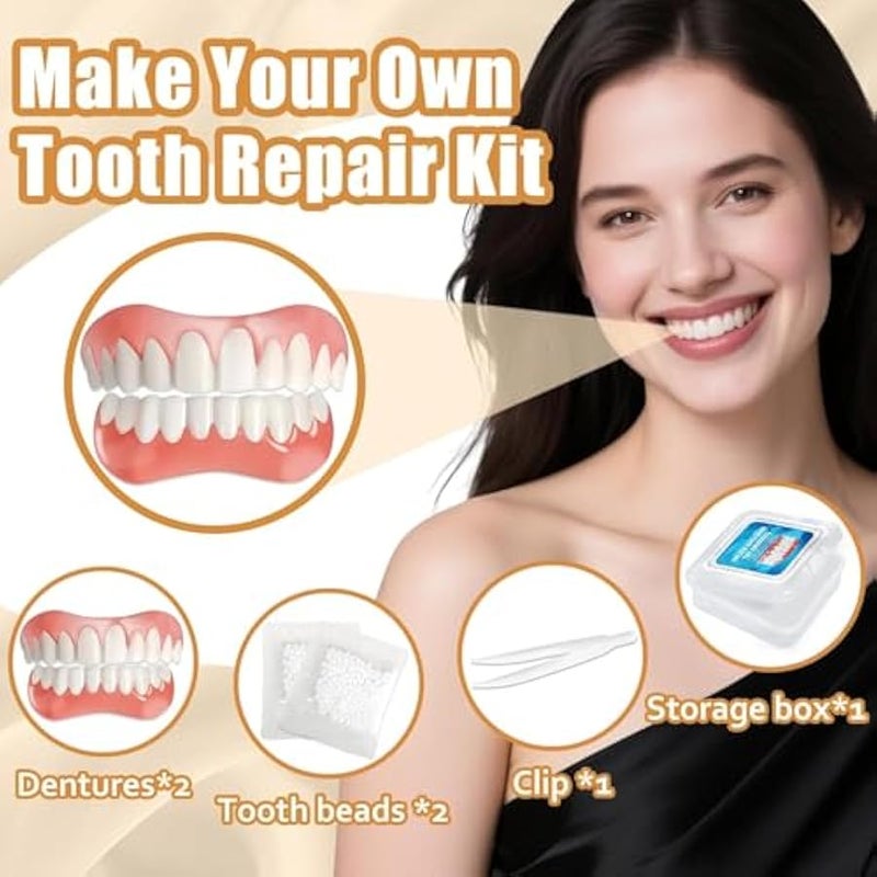 Arabest Moldable False Teeth, Veneers Teeth for Women and Men, Upper and Lower Matching Set Tooth Repair Kit, Fix Your Smile at Home Within Minutes, 1PCS-Q - Image 5