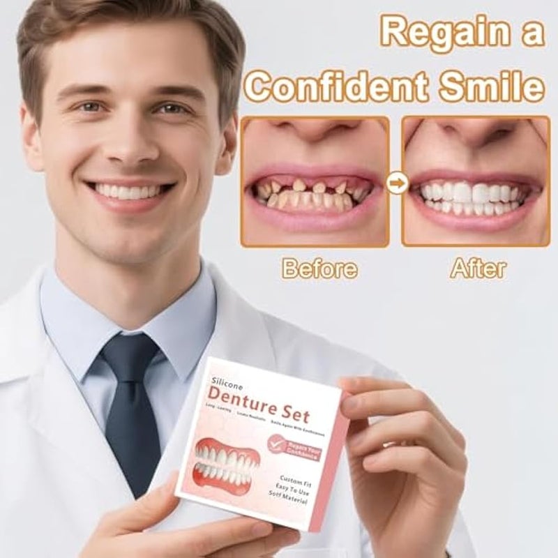 Arabest Moldable False Teeth, Veneers Teeth for Women and Men, Upper and Lower Matching Set Tooth Repair Kit, Fix Your Smile at Home Within Minutes, 1PCS-Q - Image 2