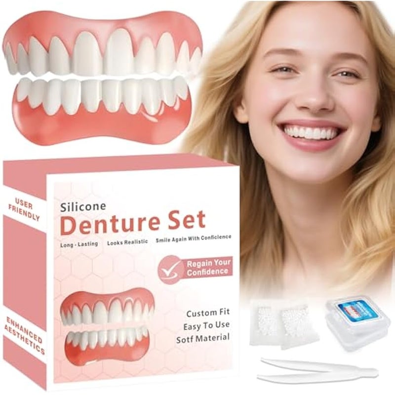 Arabest Moldable False Teeth, Veneers Teeth for Women and Men, Upper and Lower Matching Set Tooth Repair Kit, Fix Your Smile at Home Within Minutes, 1PCS-Q - Image 1